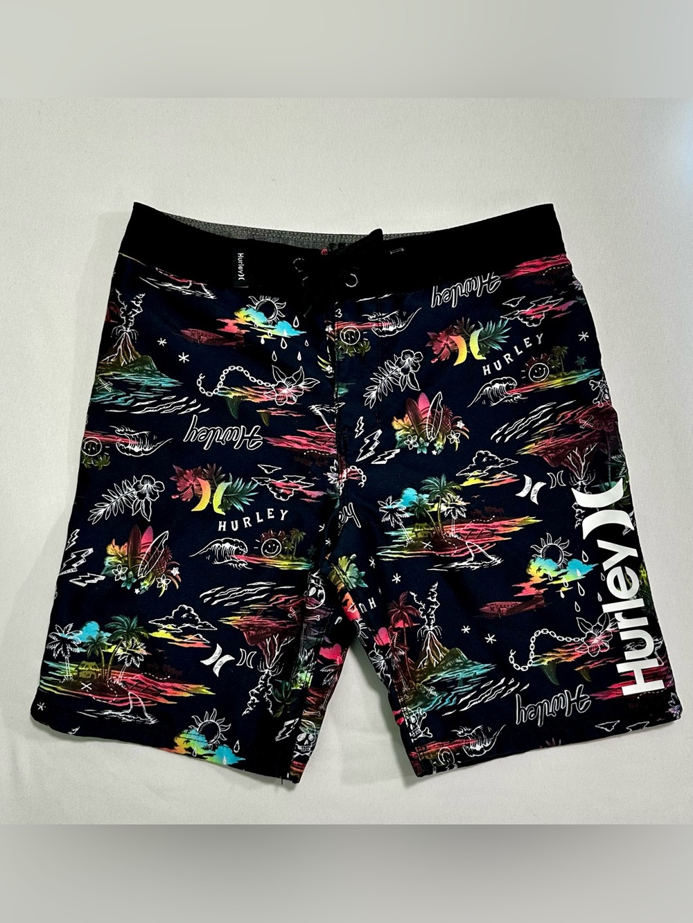 Hurley Boys Doodle Isle Tropical Board Shorts Swim Trunks Size 8 / 24